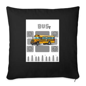 Beschäftigt. Unterwegs. Beschäftigt. - Sofakissenbezug 45 x 45 cm - Schwarz - Vorne