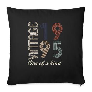 29. Geburtstag 1995 - Vintage Retro Geschenkidee - Sofakissenbezug 45 x 45 cm - Schwarz - Vorne