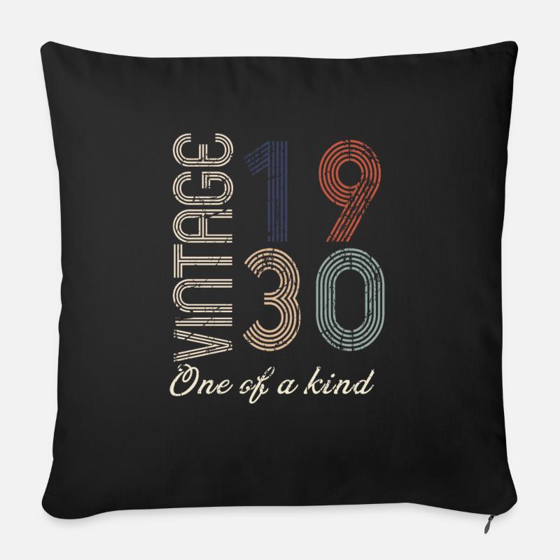 94. Geburtstag 1930 - Vintage Retro Geschenkidee - Sofakissenbezug 45 x 45 cm - Schwarz