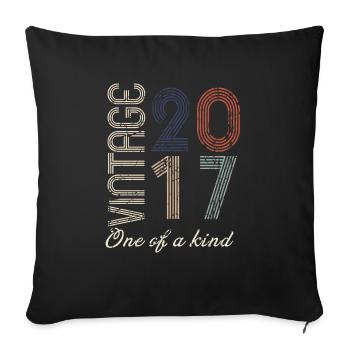 7th Anniversary 2017 - Vintage Retro Gift Idea - Sofa pillowcase 17,3'' x 17,3'' (45 x 45 cm) - black - Front