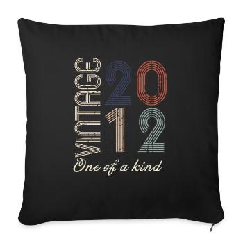 12th Anniversary 2012 - Vintage Retro Gift Idea - Sofa pillowcase 17,3'' x 17,3'' (45 x 45 cm) - black - Front
