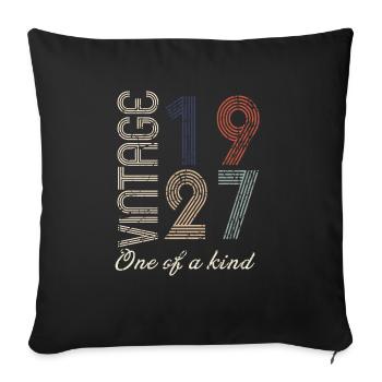 97th Birthday 1927 - Vintage Retro Gift Idea - Sofa pillowcase 17,3'' x 17,3'' (45 x 45 cm) - black - Front