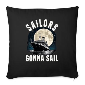 Sailors going to Sail Cruise Ship Vacation Group - Sofa pillowcase 17,3'' x 17,3'' (45 x 45 cm) - black - Front