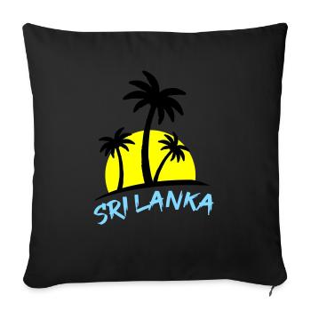 Sri Lanka - Sofa pillowcase 17,3'' x 17,3'' (45 x 45 cm) - black - Front