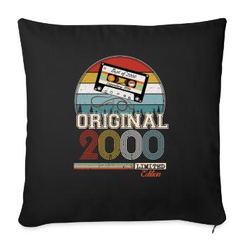 Elegantes Retro-Geschenk: 2000 Vintage - Sofakissenbezug 45 x 45 cm - Schwarz - Vorne