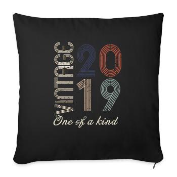 5th Anniversary 2019 - Vintage Retro Gift Idea - Sofa pillowcase 17,3'' x 17,3'' (45 x 45 cm) - black - Front
