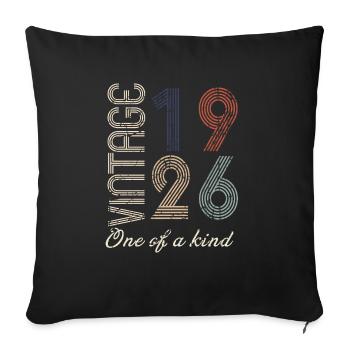 98th Birthday 1926 - Vintage Retro Gift Idea - Sofa pillowcase 17,3'' x 17,3'' (45 x 45 cm) - black - Front