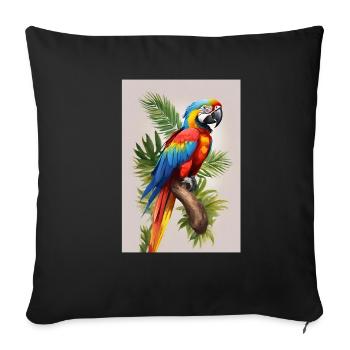 Perroquet - Housse de coussin décorative 45 x 45 cm - noir - Devant
