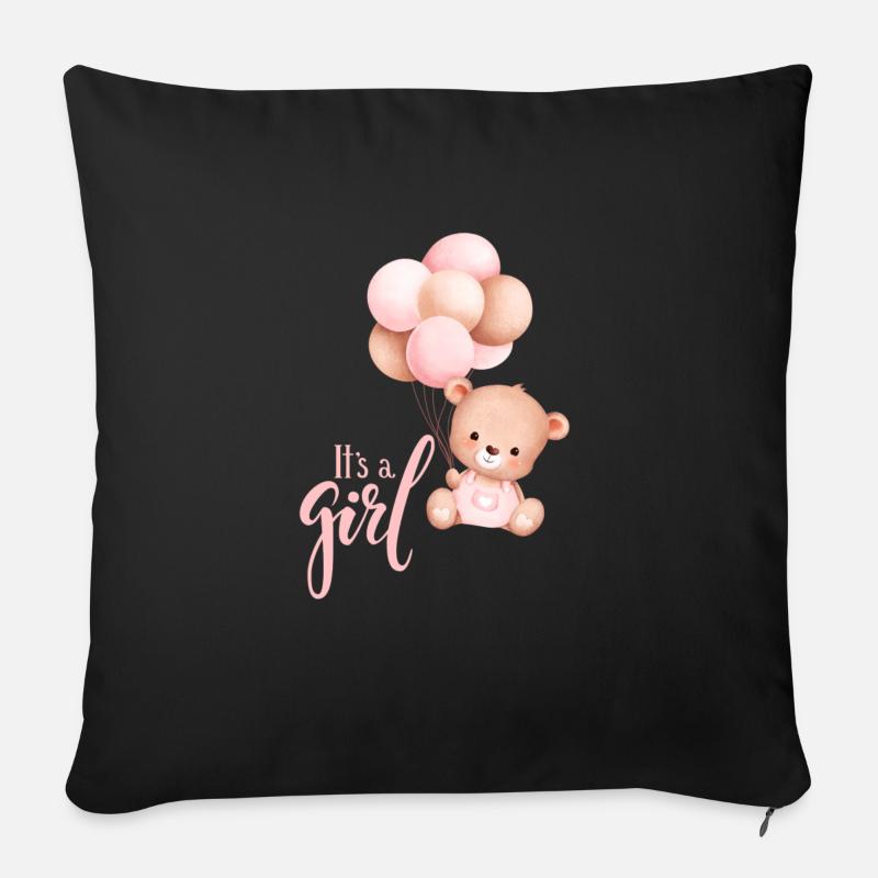 Its a girl - Sofakissenbezug 45 x 45 cm - Schwarz