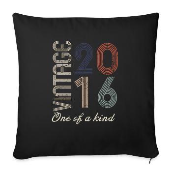 8th Anniversary 2016 - Vintage Retro Gift Idea - Sofa pillowcase 17,3'' x 17,3'' (45 x 45 cm) - black - Front