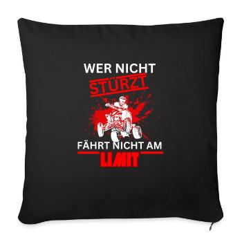 If you don't crash, you don't ride at the limit - quad - Sofa pillowcase 17,3'' x 17,3'' (45 x 45 cm) - black - Front