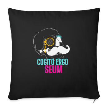 cogito ergo seum black - Housse de coussin décorative 45 x 45 cm - noir - Devant