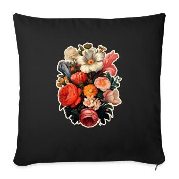 Bouquet of flowers colorful - Sofa pillowcase 17,3'' x 17,3'' (45 x 45 cm) - black - Front