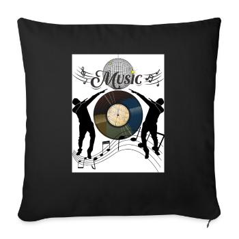 Liebe Zur Musik - Sofakissenbezug 45 x 45 cm - Schwarz - Vorne