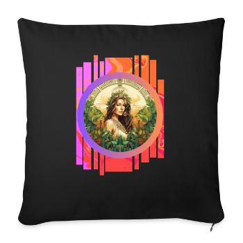 Tropical - Sofa pillowcase 17,3'' x 17,3'' (45 x 45 cm) - black - Front