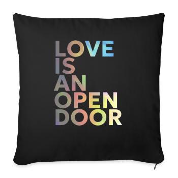 LOVE IS AN OPEN DOOR - Sofa pillowcase 17,3'' x 17,3'' (45 x 45 cm) - black - Front