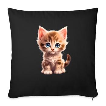 Cute kitten - Sofa pillowcase 17,3'' x 17,3'' (45 x 45 cm) - black - Front