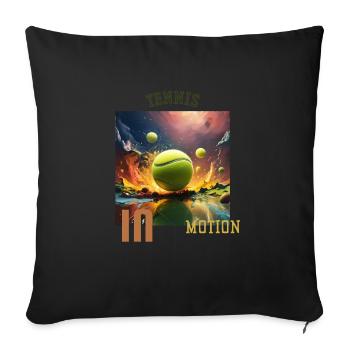 Le tennis en mouvement - Housse de coussin décorative 45 x 45 cm - noir - Devant