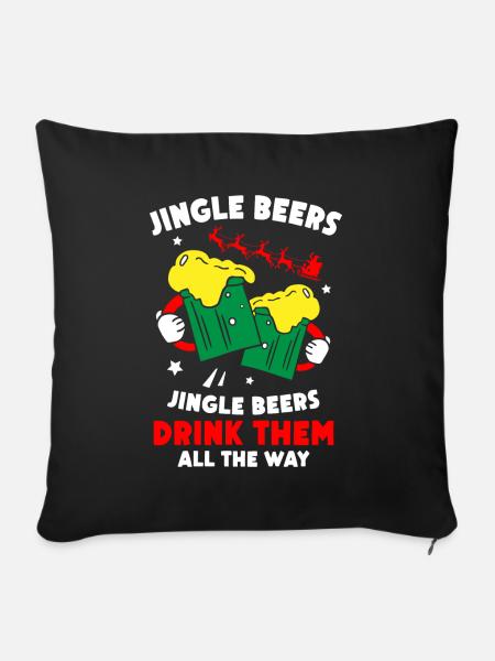 Santa Clause Beers - Sofakissenbezug 45 x 45 cm - Schwarz