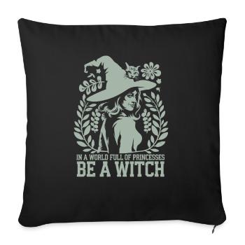 Lustiger Hexenspruch für Frauen - Sofakissenbezug 45 x 45 cm - Schwarz - Vorne