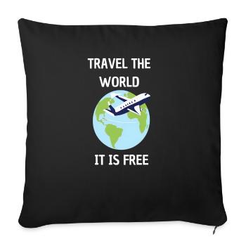 !PARCOUREZ LE MONDE, C’EST GRATUIT ! - Housse de coussin décorative 45 x 45 cm - noir - Devant