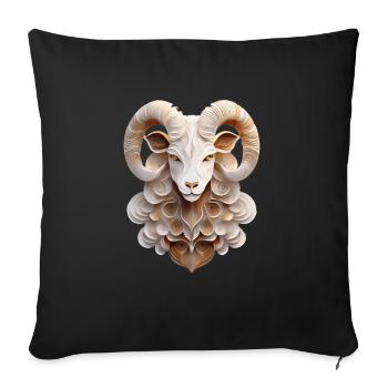 Zodiac sign Aries - Sofa pillowcase 17,3'' x 17,3'' (45 x 45 cm) - black - Front