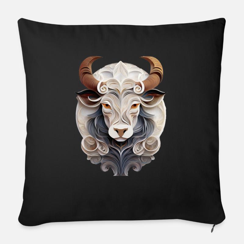 Sternzeichen Stier - Sofakissenbezug 45 x 45 cm - Schwarz
