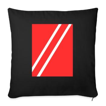 Streifen rot - Sofakissenbezug 45 x 45 cm - Schwarz - Vorne