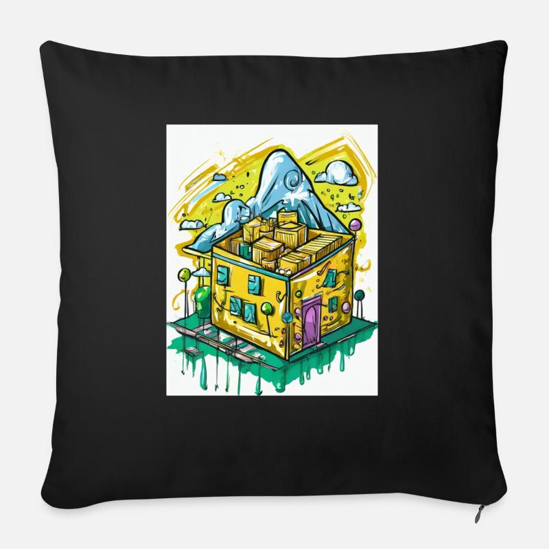 Es rappelt im Karton - Sofakissenbezug 45 x 45 cm - Schwarz