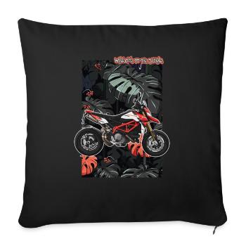 Superbike // Illustration - Housse de coussin décorative 45 x 45 cm - noir - Devant