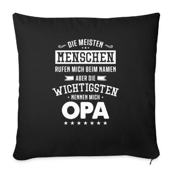 Grandpa Saying - Sofa pillowcase 17,3'' x 17,3'' (45 x 45 cm) - black - Front