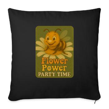 Fête des abeilles - Housse de coussin décorative 45 x 45 cm - noir - Devant