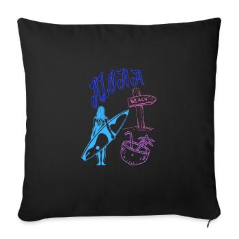 Tropical Beach Holidays - Sofa pillowcase 17,3'' x 17,3'' (45 x 45 cm) - black - Front
