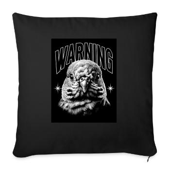 Avertissement Colombe Oiseau Cadeau - Housse de coussin décorative 45 x 45 cm - noir - Devant