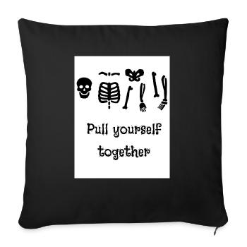 Skeleton Tshirt - Sofa pillowcase 17,3'' x 17,3'' (45 x 45 cm) - black - Front