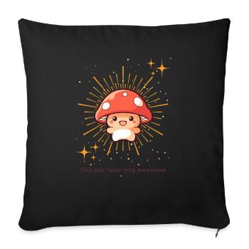 Tiny but Toad ally Awesome - Sofa pillowcase 17,3'' x 17,3'' (45 x 45 cm) - black - Front