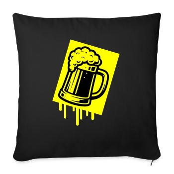 Chope à bière Icône de la bière - Housse de coussin décorative 45 x 45 cm - noir - Devant