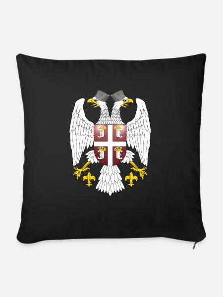 Wappen Serbien - Sofakissenbezug 45 x 45 cm - Schwarz