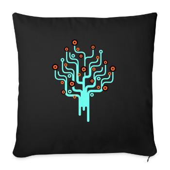 baum2_3f - Sofa pillowcase 17,3'' x 17,3'' (45 x 45 cm) - black - Front