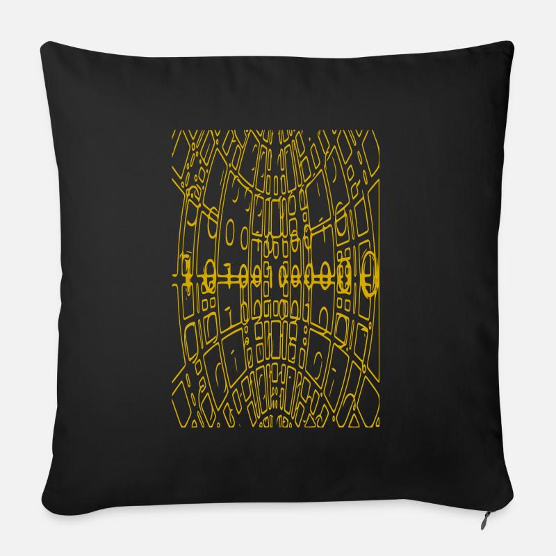 Binärcode Abstrakt (gelb) - Sofakissenbezug 45 x 45 cm - Schwarz