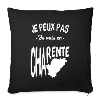 Je peux pas je vais en Charente - Housse de coussin décorative 45 x 45 cm - noir - Devant