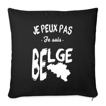 Je peux pas je suis Belge - Housse de coussin décorative 45 x 45 cm - noir - Devant