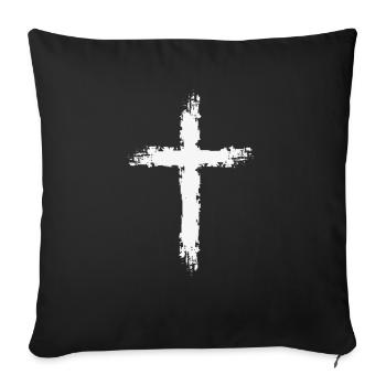 Kreuz - Sofakissenbezug 45 x 45 cm - Schwarz - Vorne