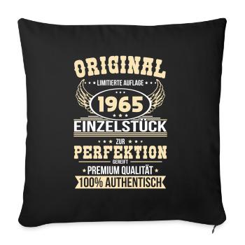 60th Birthday - Original 1965 Unique Piece - Sofa pillowcase 17,3'' x 17,3'' (45 x 45 cm) - black - Front