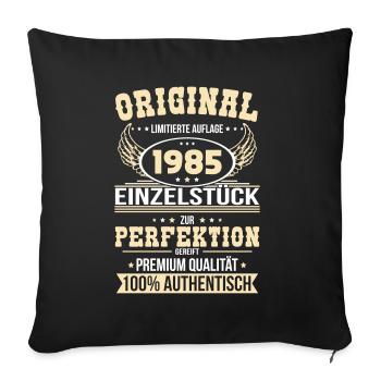 40th Birthday - Original 1985 Unique Piece - Sofa pillowcase 17,3'' x 17,3'' (45 x 45 cm) - black - Front