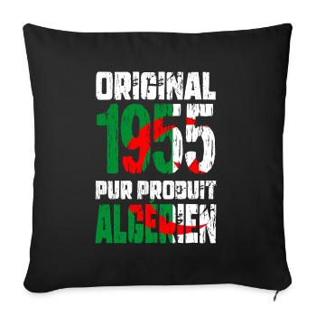 70th Birthday - Original - 1955 - Algerian - Sofa pillowcase 17,3'' x 17,3'' (45 x 45 cm) - black - Front