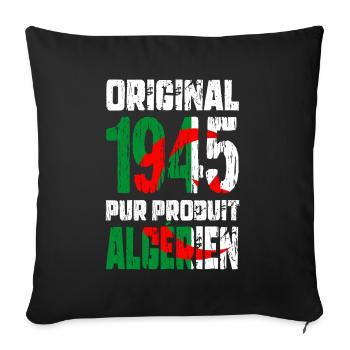 80th Birthday - Original - 1945 - Algerian - Sofa pillowcase 17,3'' x 17,3'' (45 x 45 cm) - black - Front