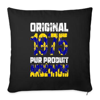 50th anniversary - Original - 1975 - Ardèche - Sofa pillowcase 17,3'' x 17,3'' (45 x 45 cm) - black - Front