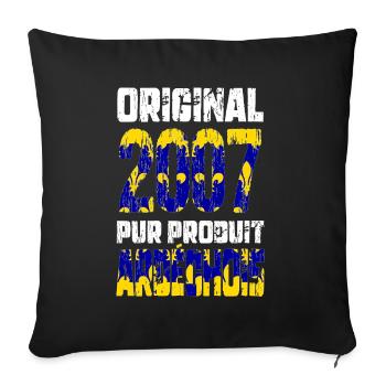 18th birthday - Original - 2007 - Ardèche - Sofa pillowcase 17,3'' x 17,3'' (45 x 45 cm) - black - Front