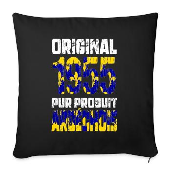 70th anniversary - Original - 1955 - Ardèche - Sofa pillowcase 17,3'' x 17,3'' (45 x 45 cm) - black - Front